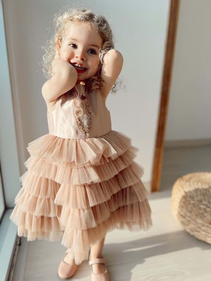 Picture of RUFFLE TUTU DRESS WITH HANDMADE EMBROIDERY